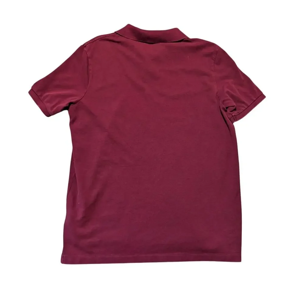 Polo Ralph Lauren Classic Fit Polo Shirt Men L Burgundy Maroon Cotton Pique Mesh